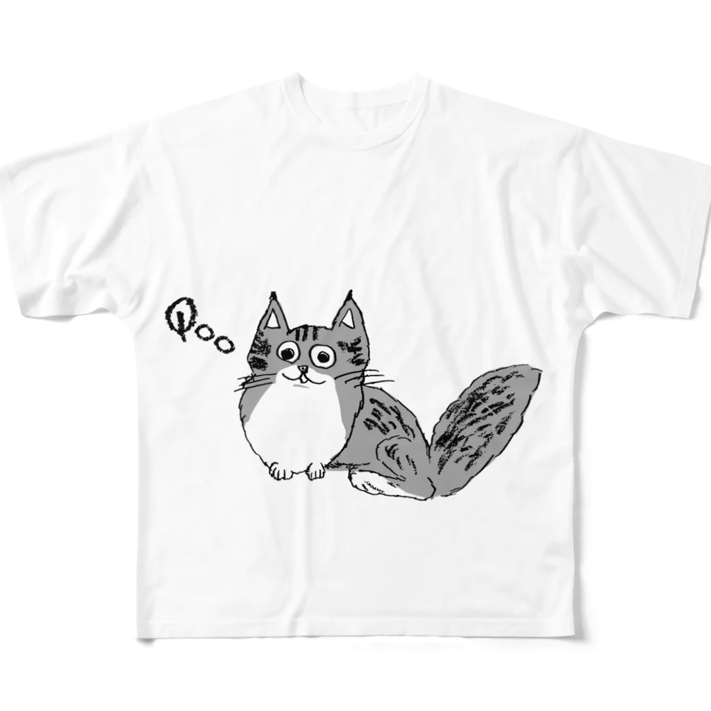 ikimonodaisukishyonenのでか猫Qoo All-Over Print T-Shirt