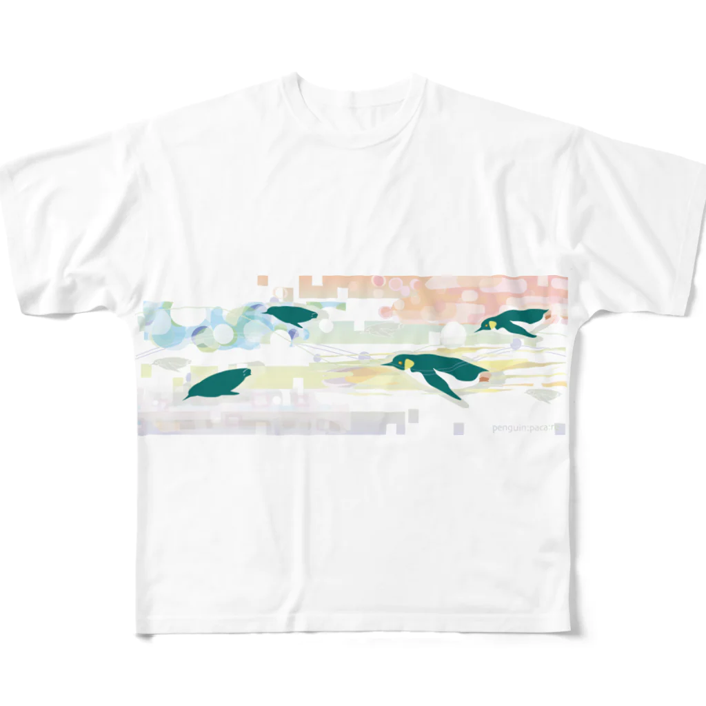 ペンギンパカリの四季（ペンギン遊泳） All-Over Print T-Shirt