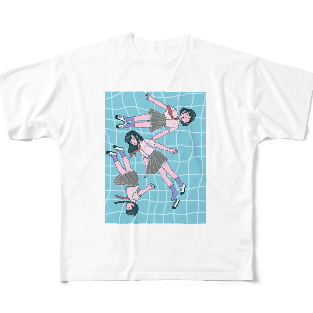 しおおにぎりの浮かぼうよ。 フルグラフィックTシャツ