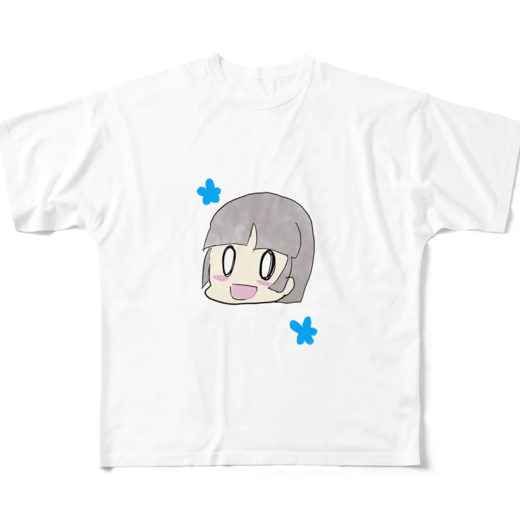 romi shopのおかっぱの女の子 フルグラフィックTシャツ