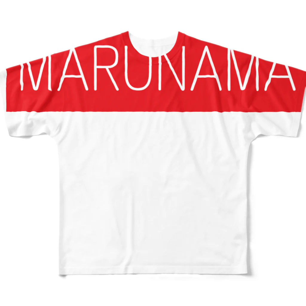 MARUNAMAのMARUNAMAﾛｺﾞ2 フルグラフィックTシャツ