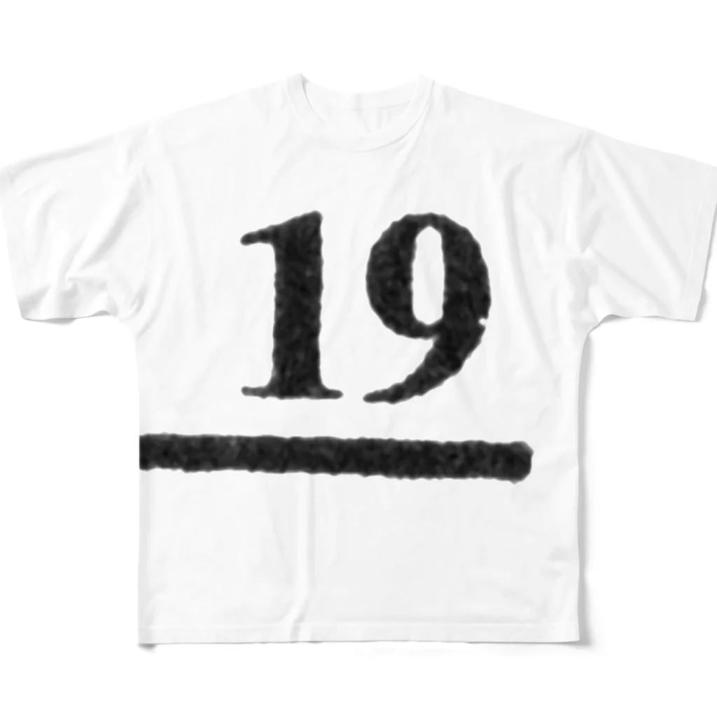 numberzのno.19 フルグラフィックTシャツ
