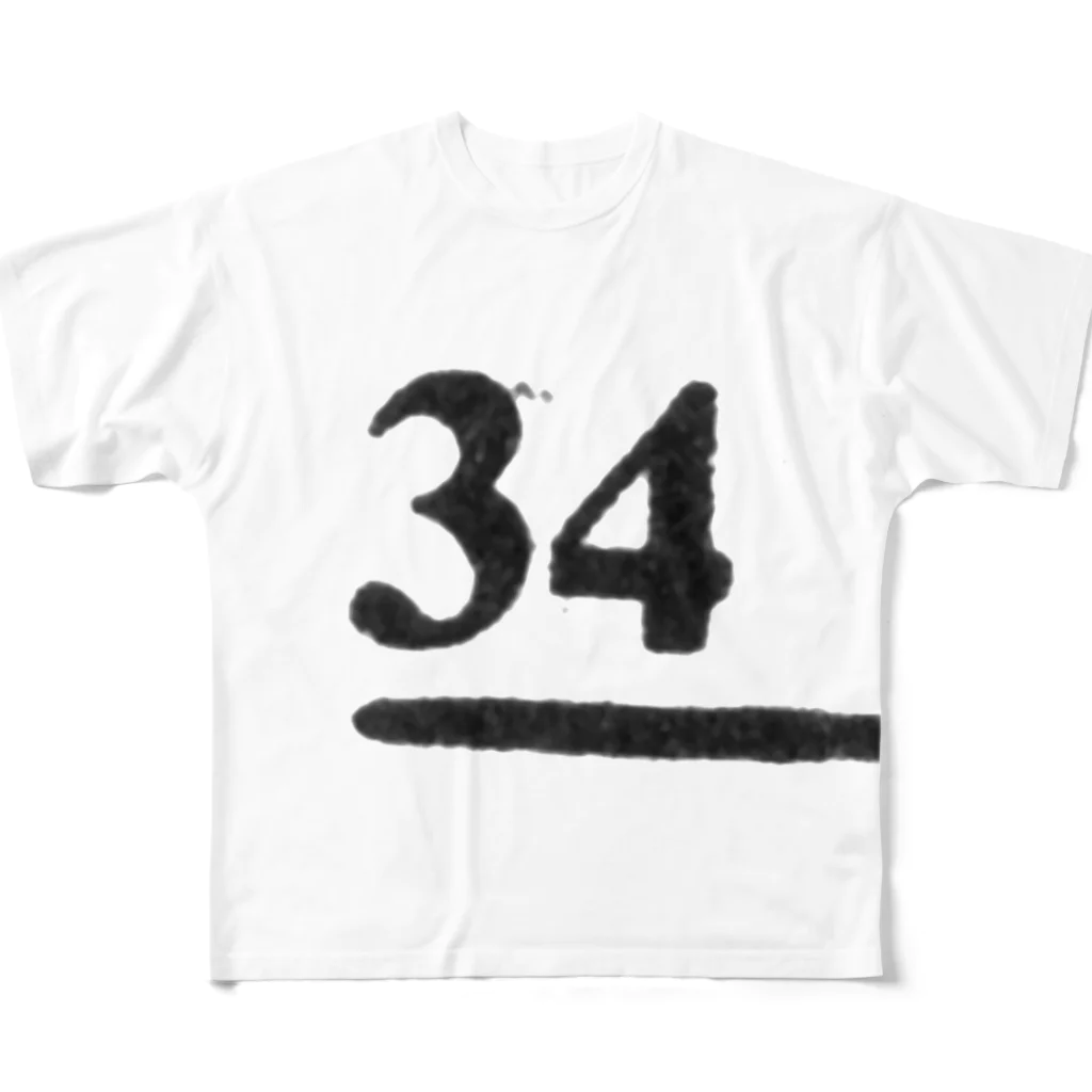 numberzのno.34 フルグラフィックTシャツ