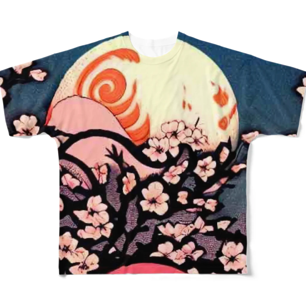 MedicalKUNの月夜に登る桃の花、美。 All-Over Print T-Shirt