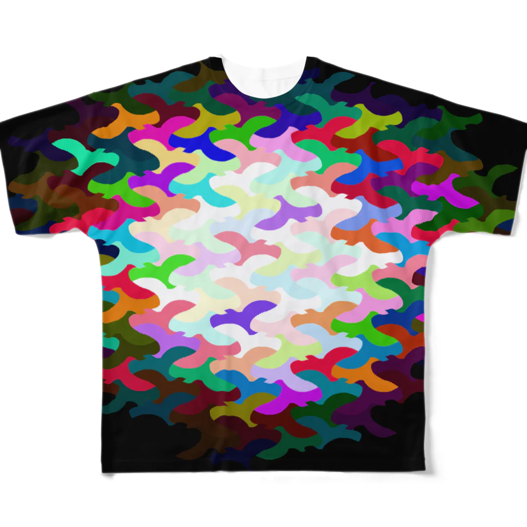 SAKURAMEDERUの群鳥フルグラフィックB All-Over Print T-Shirt