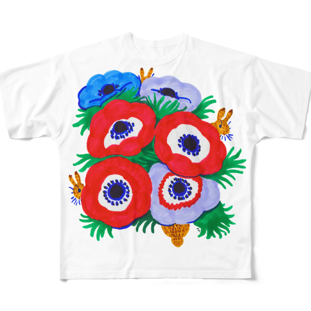 segasworksのアネモネ（かくれんぼうさぎ） All-Over Print T-Shirt