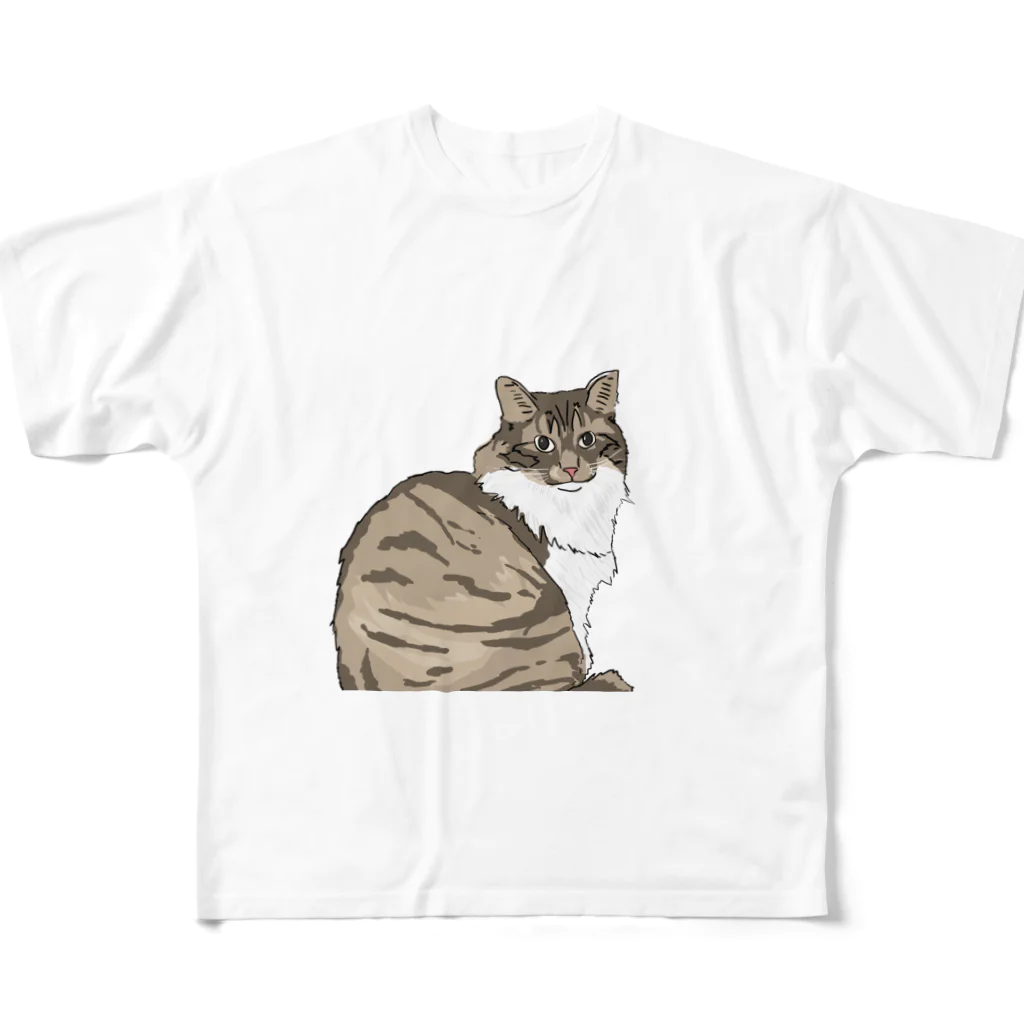 黒猫フルグラフィックTシャツ 倉本みな黒猫Tシャツ | 倉本みなオフィシャルショップ