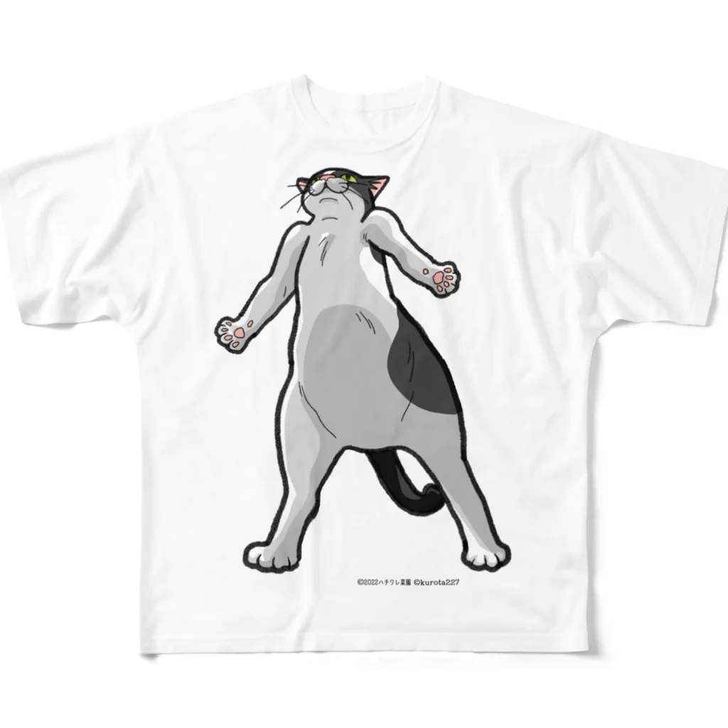 kurota227のハチワレ菜園　ジャンボねこTシャツ All-Over Print T-Shirt