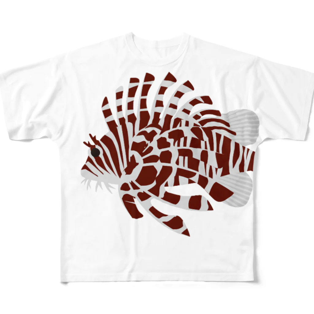 海の仲間たちオフィシャルSTOREのミノカサゴ フルグラフィックTシャツ