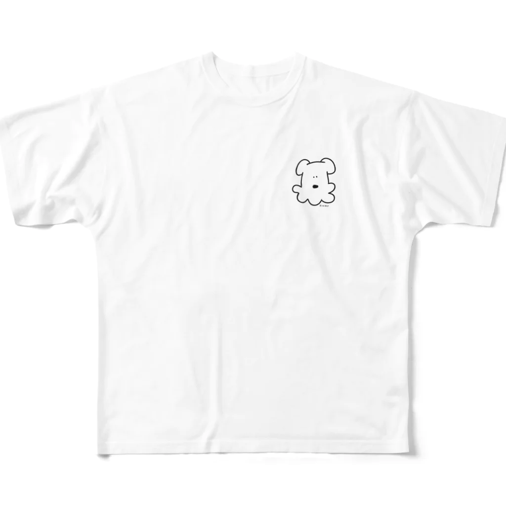 Fremy Shopのシュナウザー☆きょとんフレーミー フルグラフィックTシャツ