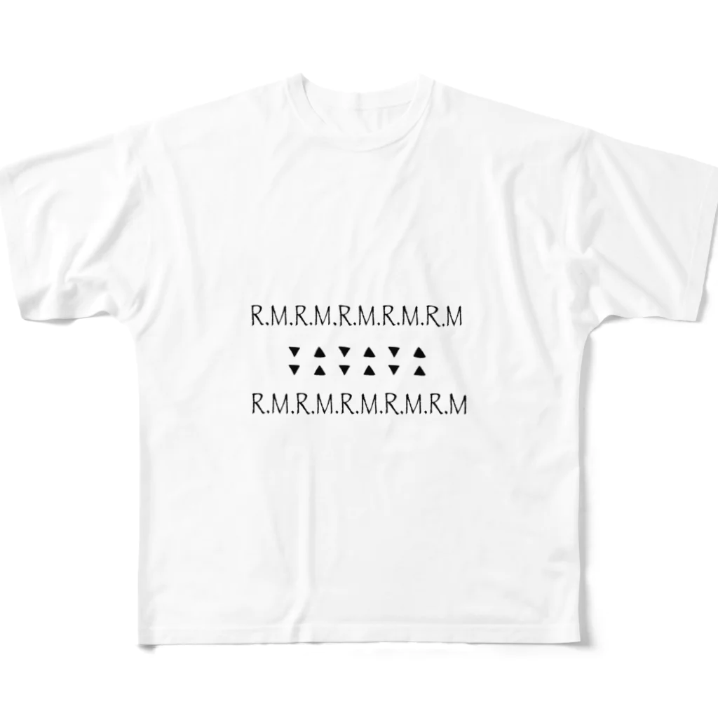 R.M_shopのR.Mロゴ フルグラフィックTシャツ