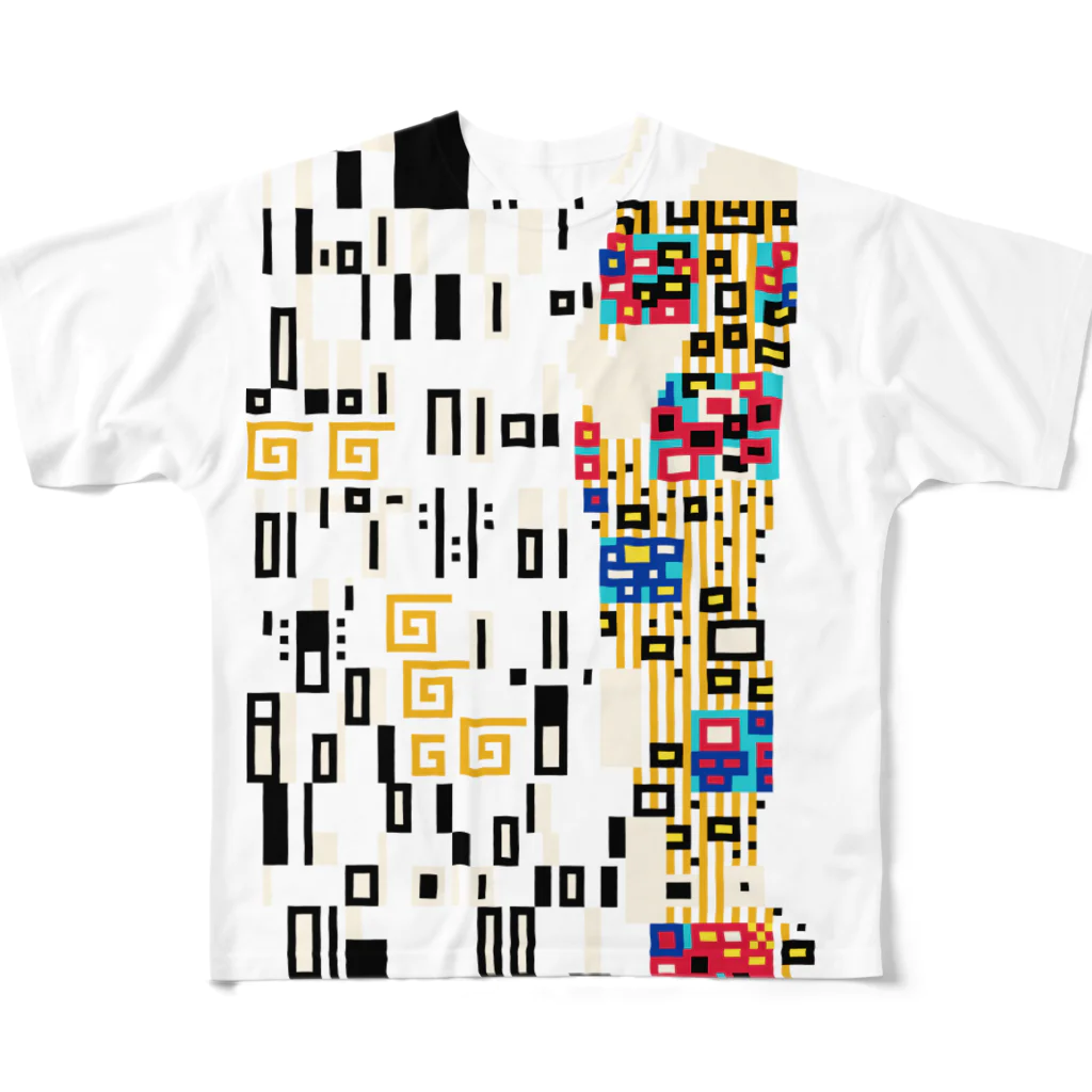 256graphのドットで名画「接吻」 All-Over Print T-Shirt