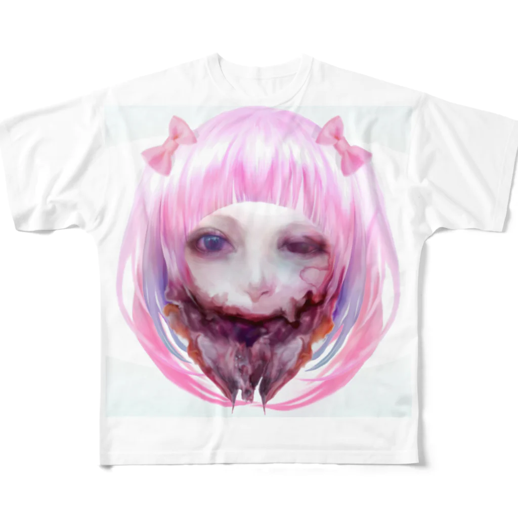 miekun shopのグロ×ゆめかわ フルグラフィックTシャツ