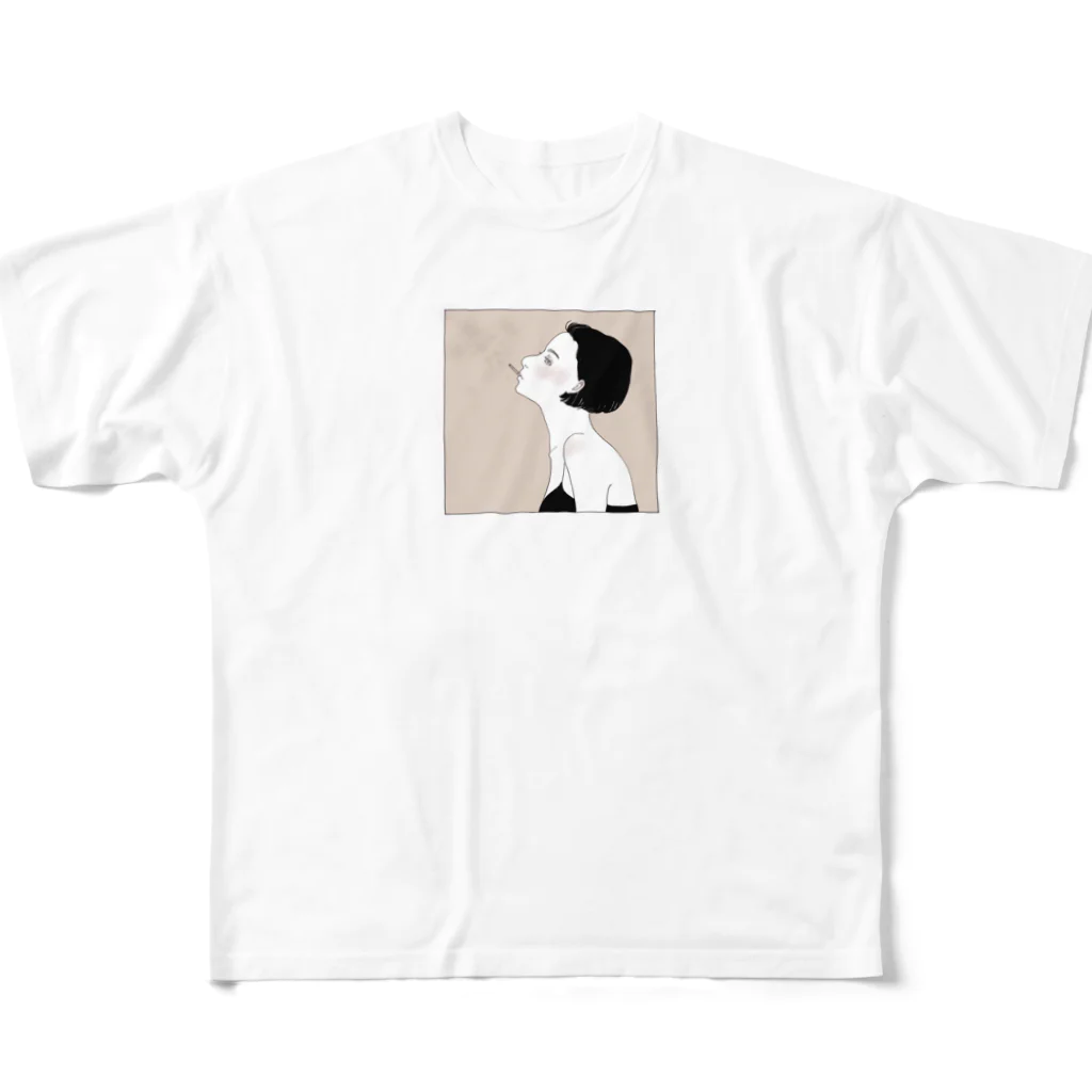 ucaのTobacco フルグラフィックTシャツ