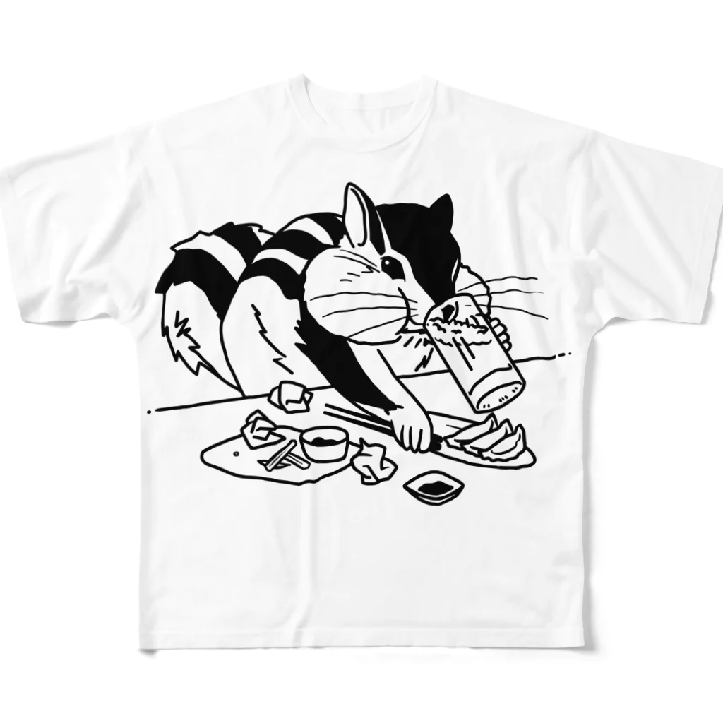 ichomaeの飲み会でがっつくリス All-Over Print T-Shirt