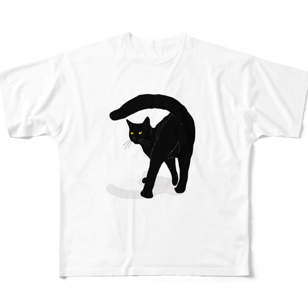 小鳥と映画館の黒猫たんのおちりが堪能出来る権利の付与 ロゴ無し All-Over Print T-Shirt