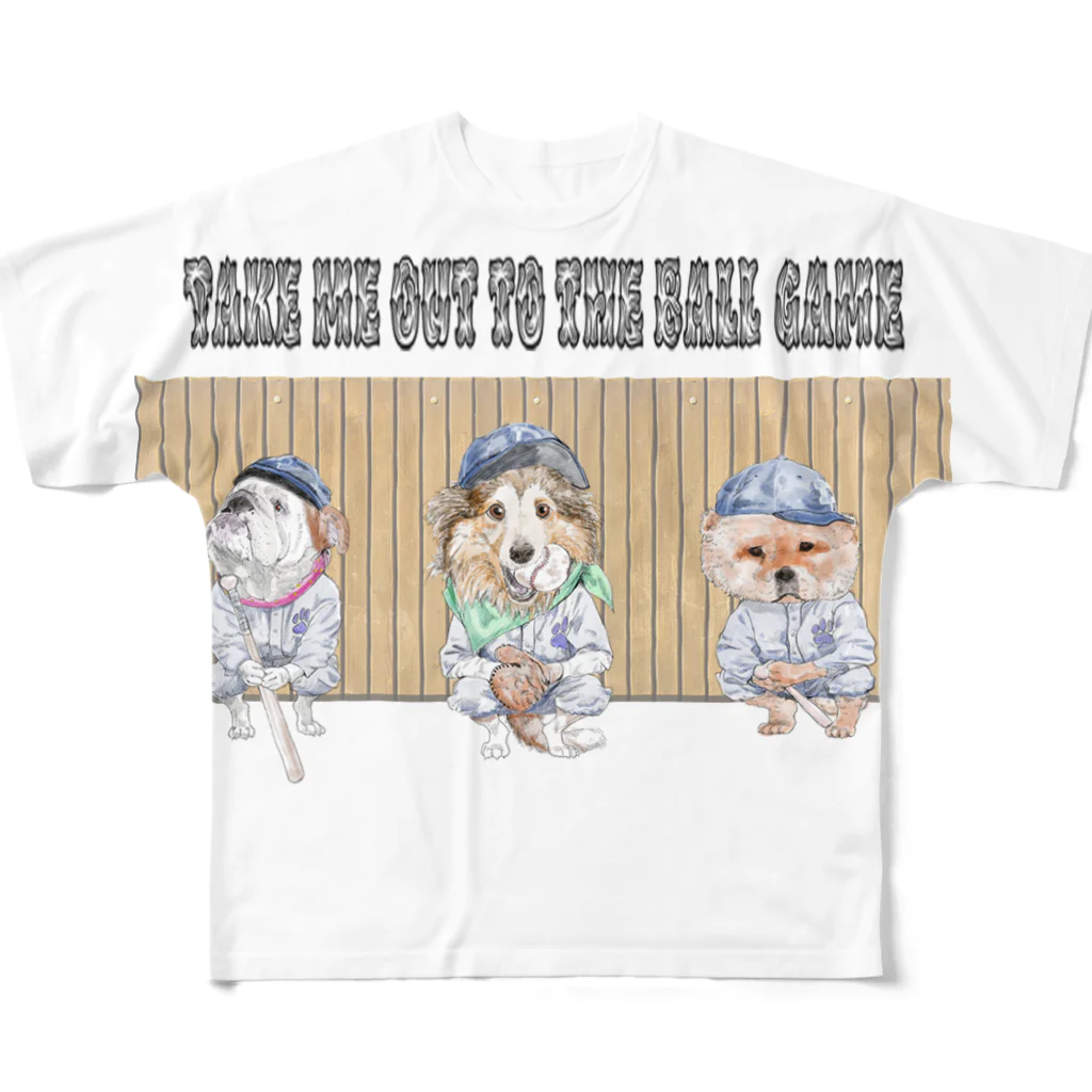 かわいいにゃんことワンコの絵のお店のわんこリーグ All-Over Print T-Shirt