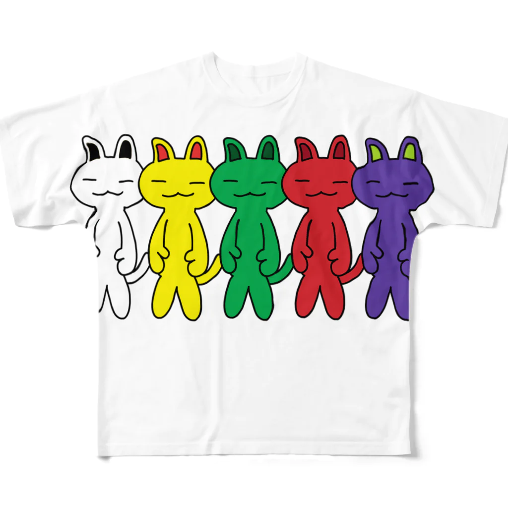 けた画伯屋🧑🏻‍🎨のハンマー五人衆 フルグラフィックTシャツ