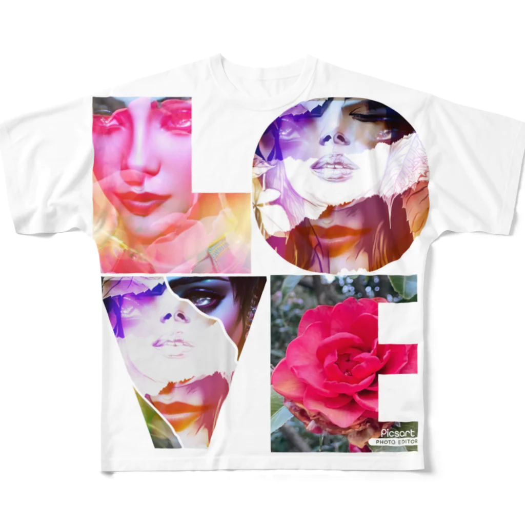 💖宇宙整体♪🌈♪こころからだチャンネル♪💖のuniversalPrincess LOVE  remix All-Over Print T-Shirt