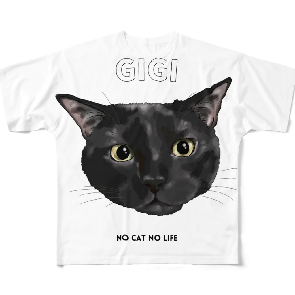 猫のイラスト屋さんのgigi フルグラフィックTシャツ