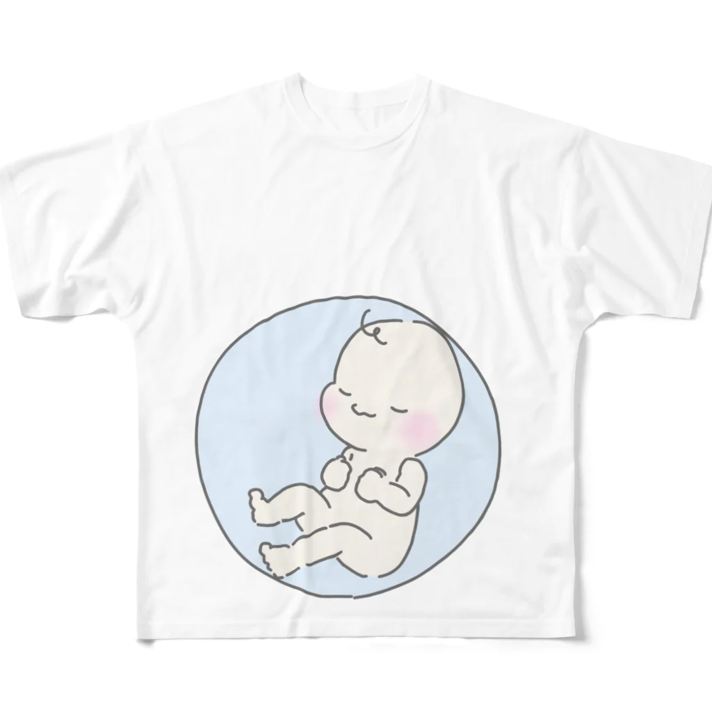 puputakeのお腹の中に赤ちゃんがいますTシャツ フルグラフィックTシャツ