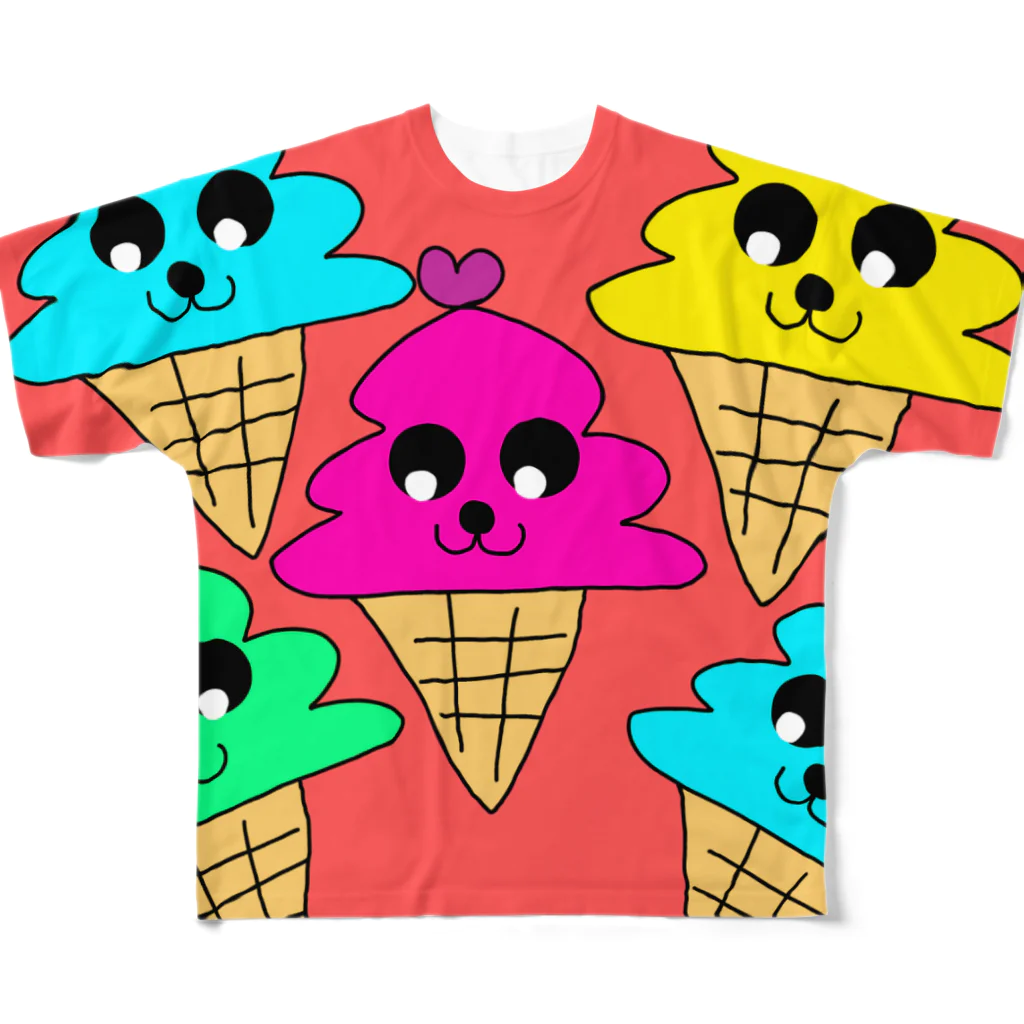 Future Starry Skyのソフトクリーム🍦 フルグラフィックTシャツ