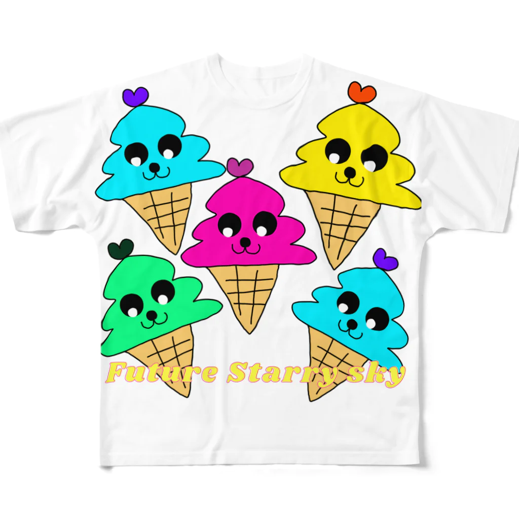 Future Starry Skyのソフトクリーム🍦 All-Over Print T-Shirt