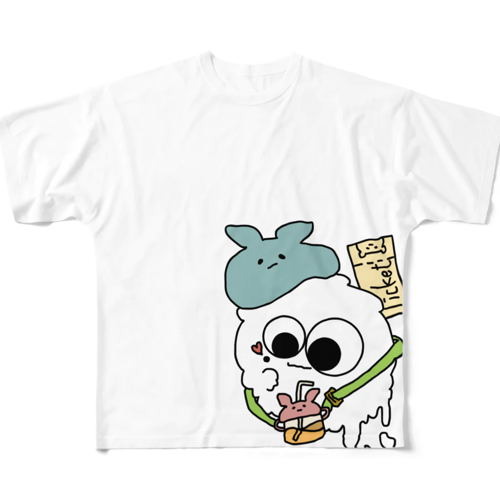 もふもふもんすたぁのもふもふもんすたぁ　テーマパーク2 All-Over Print T-Shirt