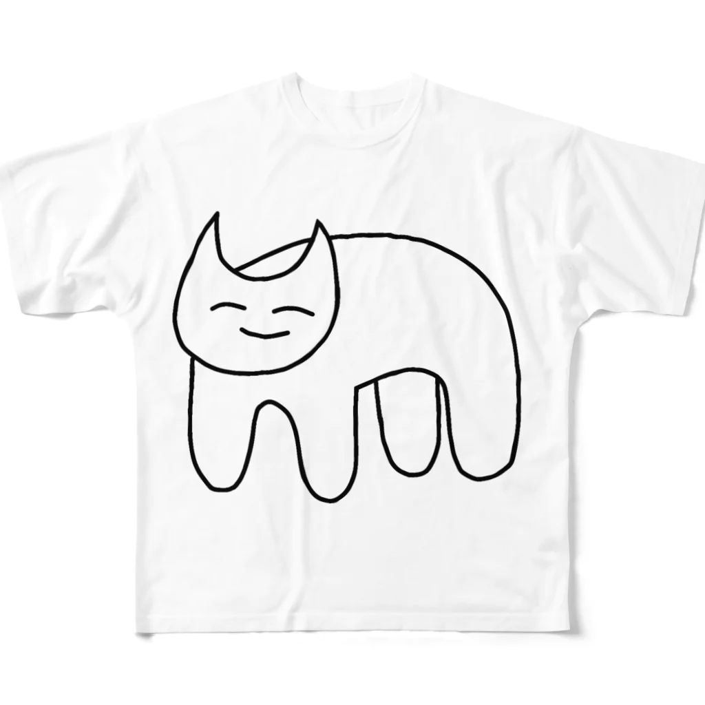 福猫山小屋の四足歩行ねこ All-Over Print T-Shirt