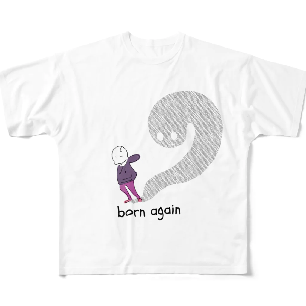 福人ずけのborn again フルグラフィックTシャツ