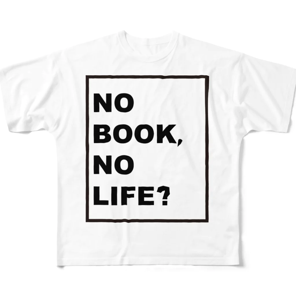 _min. ミニマムのNO BOOK, NO LIFE All-Over Print T-Shirt