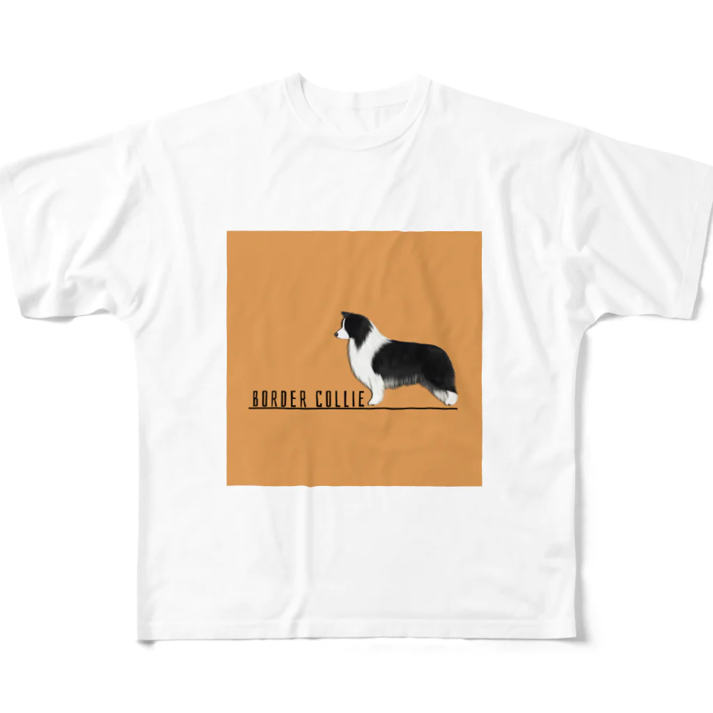 kcraft-bordercollieのボーダーコリー　モノクロver All-Over Print T-Shirt