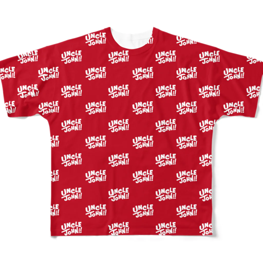 MeltedButterのREDフルグラフィック UNCLE JOHN All-Over Print T-Shirt