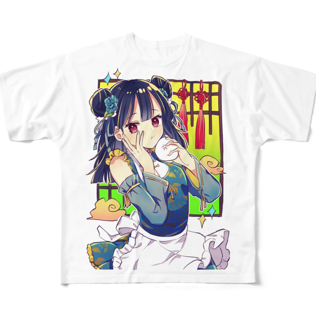 平田商店の中華っ子 フルグラフィックTシャツ