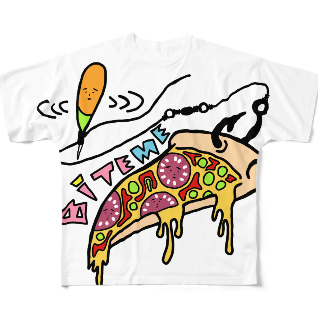 壮平シールのバイトミー ピザＴシャツ All-Over Print T-Shirt