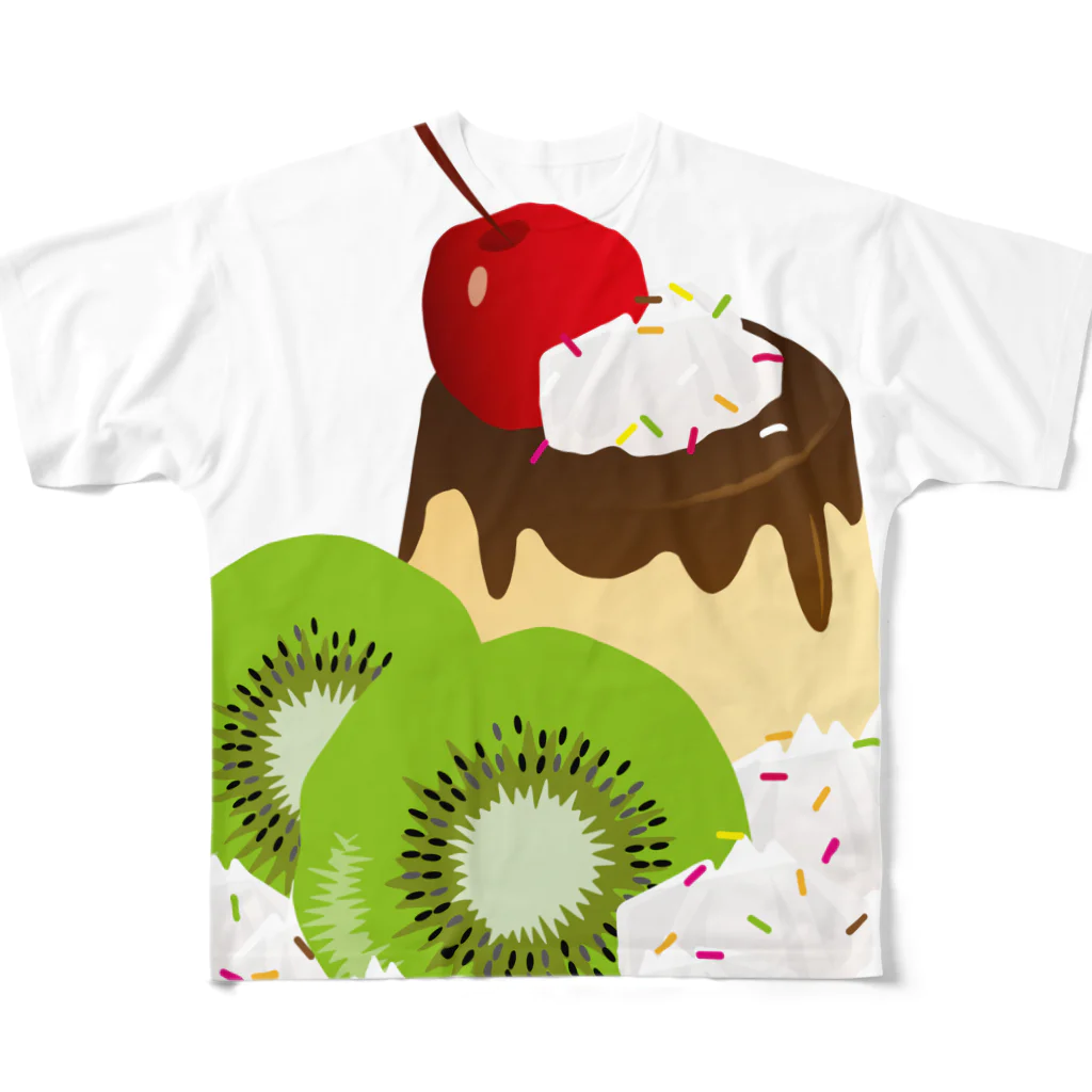 秌藤ちゆのプリン All-Over Print T-Shirt