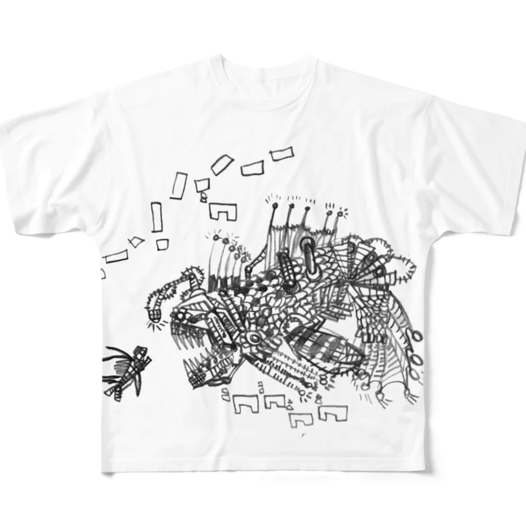 空飛ぶクジラのホウライエソ All-Over Print T-Shirt