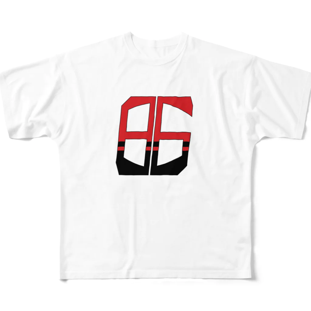 hamuevoの86赤×黒 All-Over Print T-Shirt