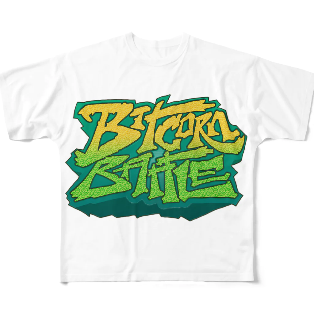 Memorychain StoreのBitcorn Battle フルグラフィックTシャツ