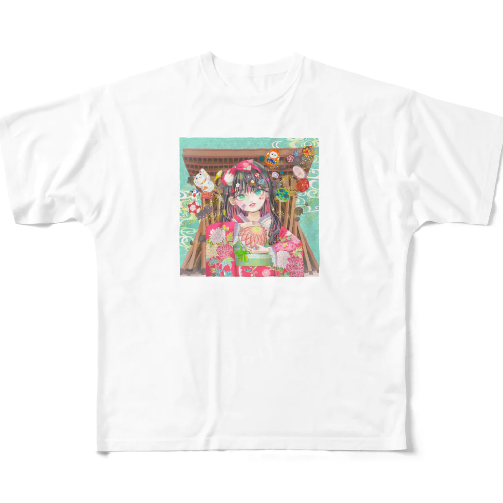 紅乃谷　安那の金澤小町「響」 All-Over Print T-Shirt