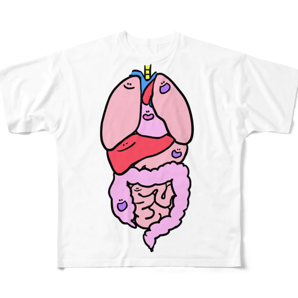Dr.pepepe の陽気な血球やさんのむっちり臓器様 フルグラフィックTシャツ