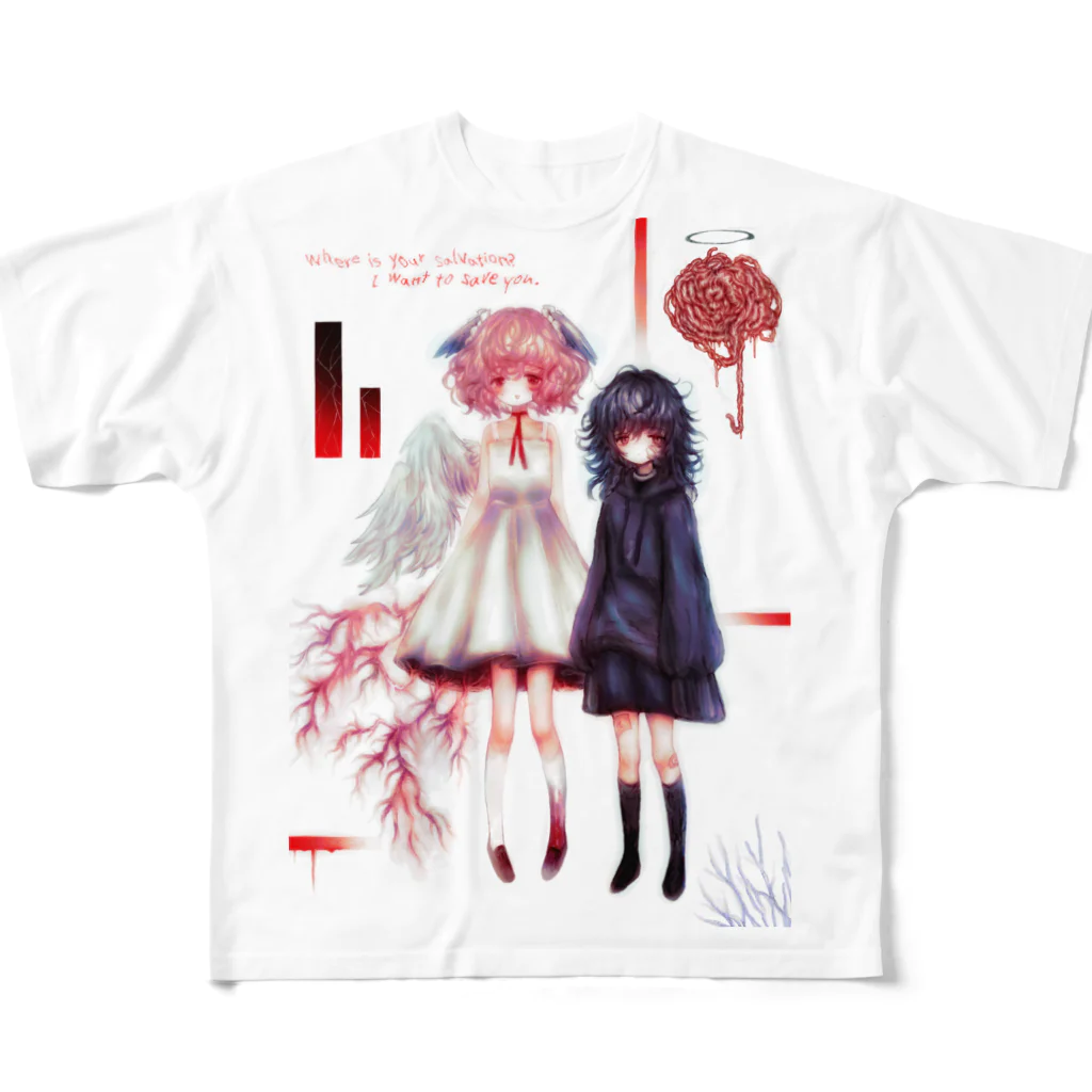 蚕絲うれうの「　」 All-Over Print T-Shirt