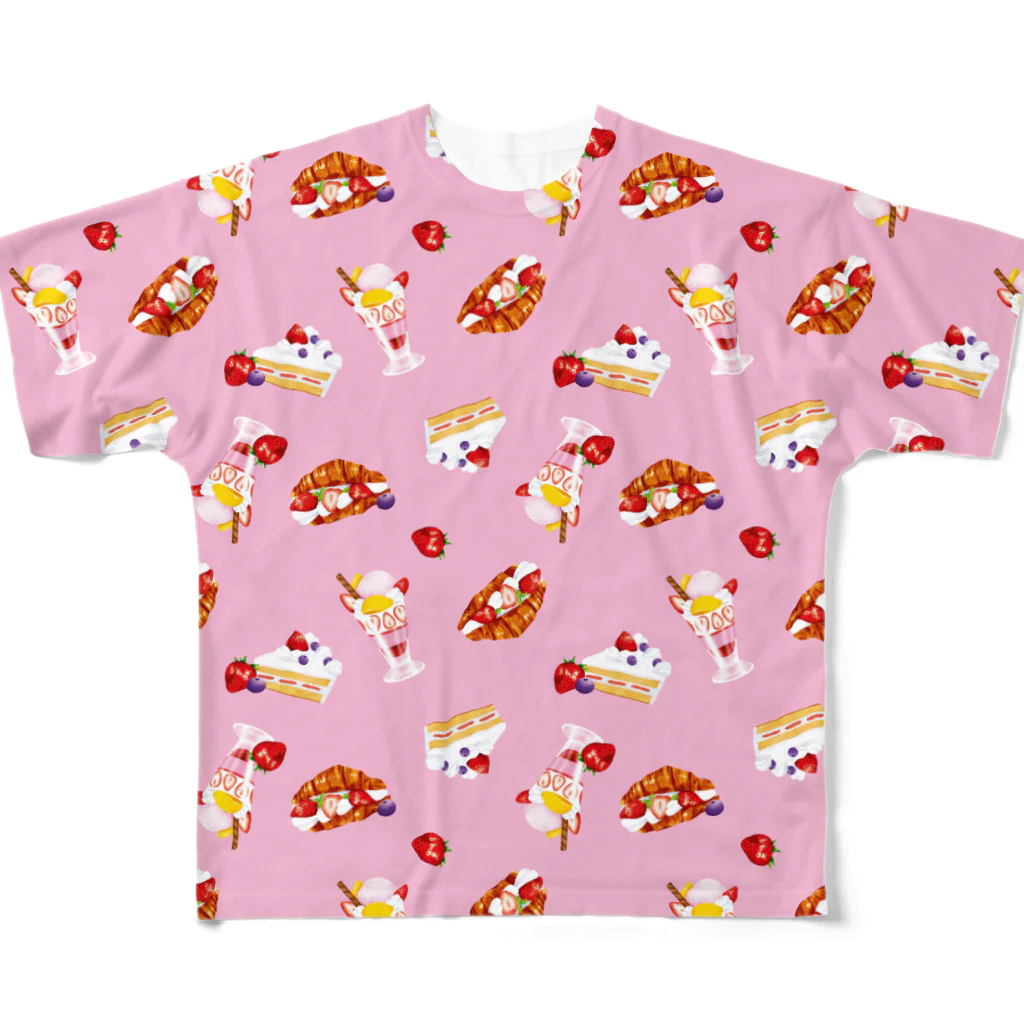 reco baby shop 可愛い赤ちゃんをつくるショップのいちごのスイーツ Tシャツ All-Over Print T-Shirt