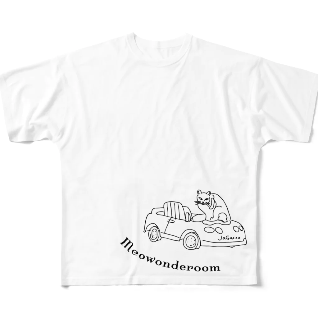 MeowonderoomWearのニャンダールーム猫 フルグラフィックTシャツ