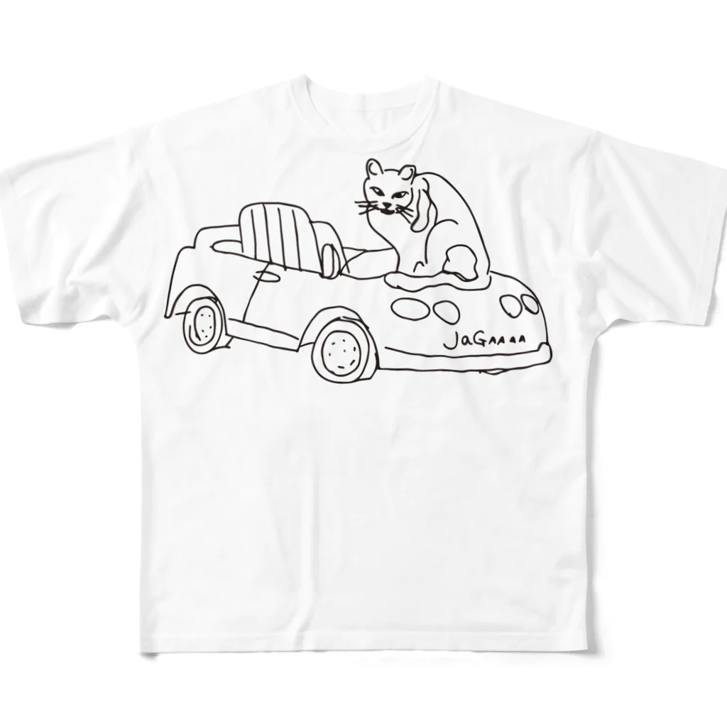 MeowonderoomWearのニャンダールーム猫　絵だけver フルグラフィックTシャツ