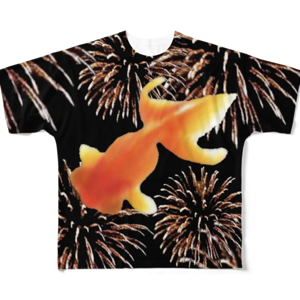 free expressionの金魚花火 フルグラフィックTシャツ