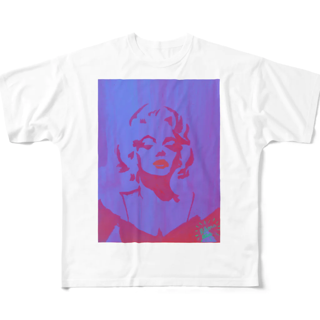 RihonaのMarilynmonroe フルグラフィックTシャツ