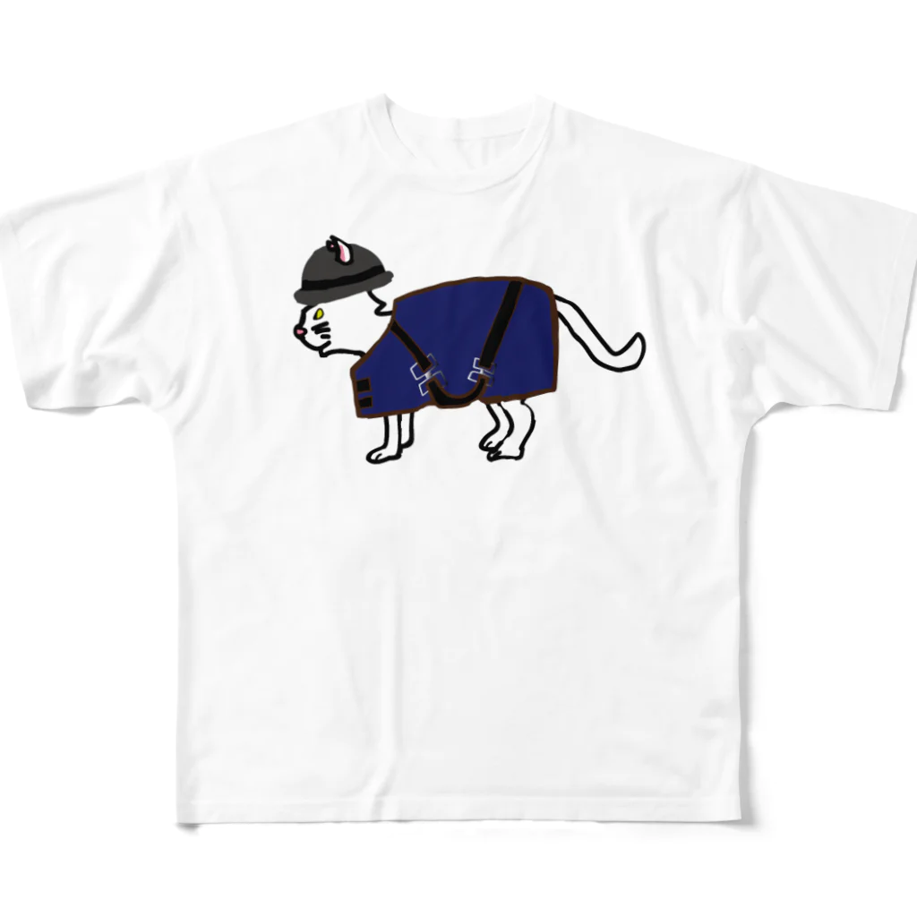 oneflowerのボーラーキャット フルグラフィックTシャツ