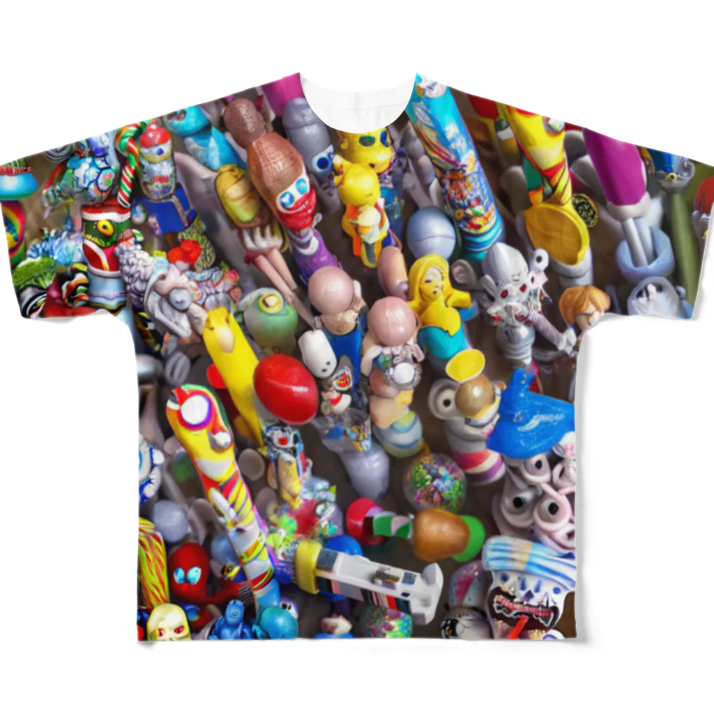 🍩tarojiro(たろじろ) shop🍩の錠菓連鎖 by AI All-Over Print T-Shirt