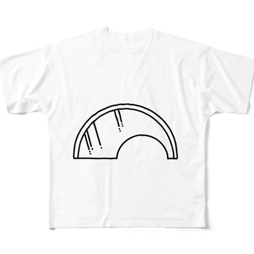 ゴールデン・サーモン・レイシオの単色ラインサーモン フルグラフィックTシャツ